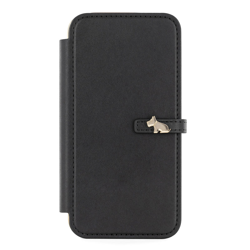 Radley Scotty Dog Embellished Book-style Flip Case for iPhone 14 with Four Card Slots - Black / Tan