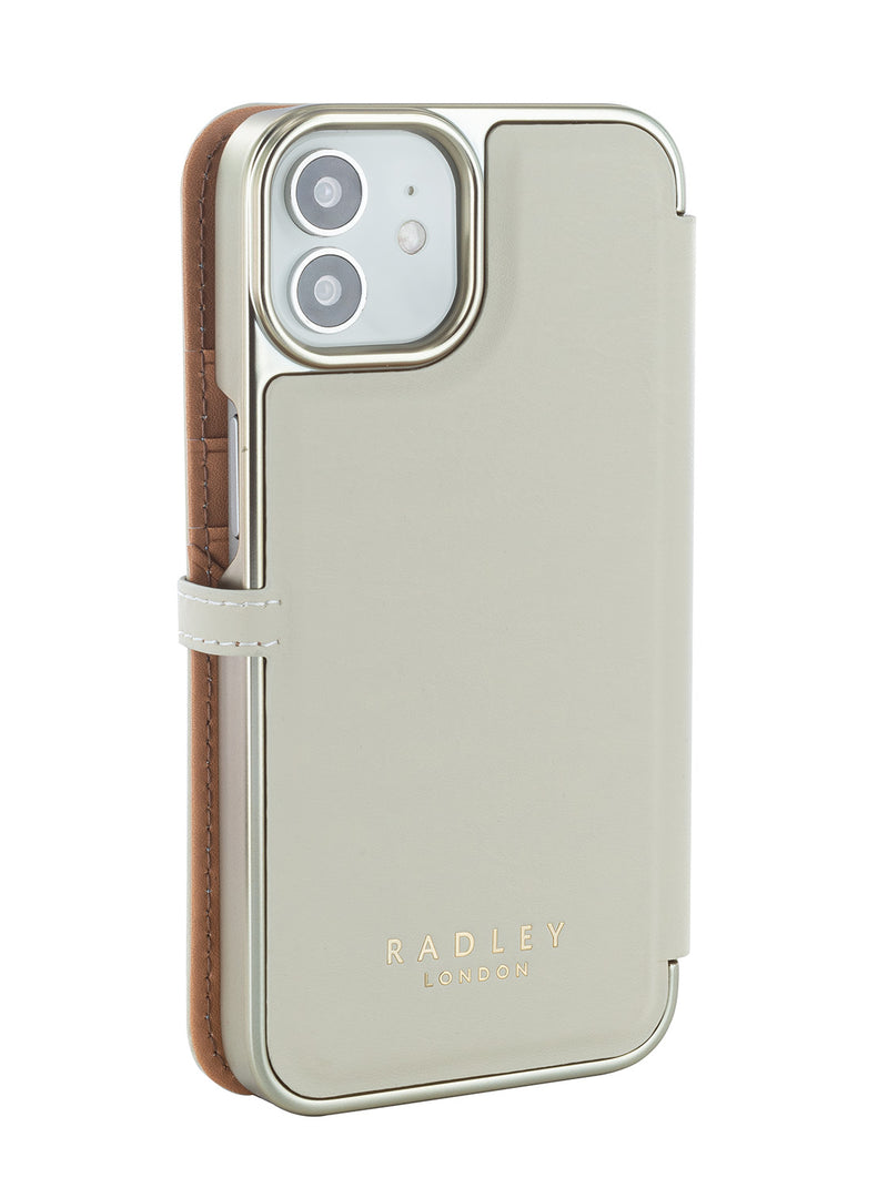 Radley Folio Case for iPhone 12 - Clay Brown Pale Gold