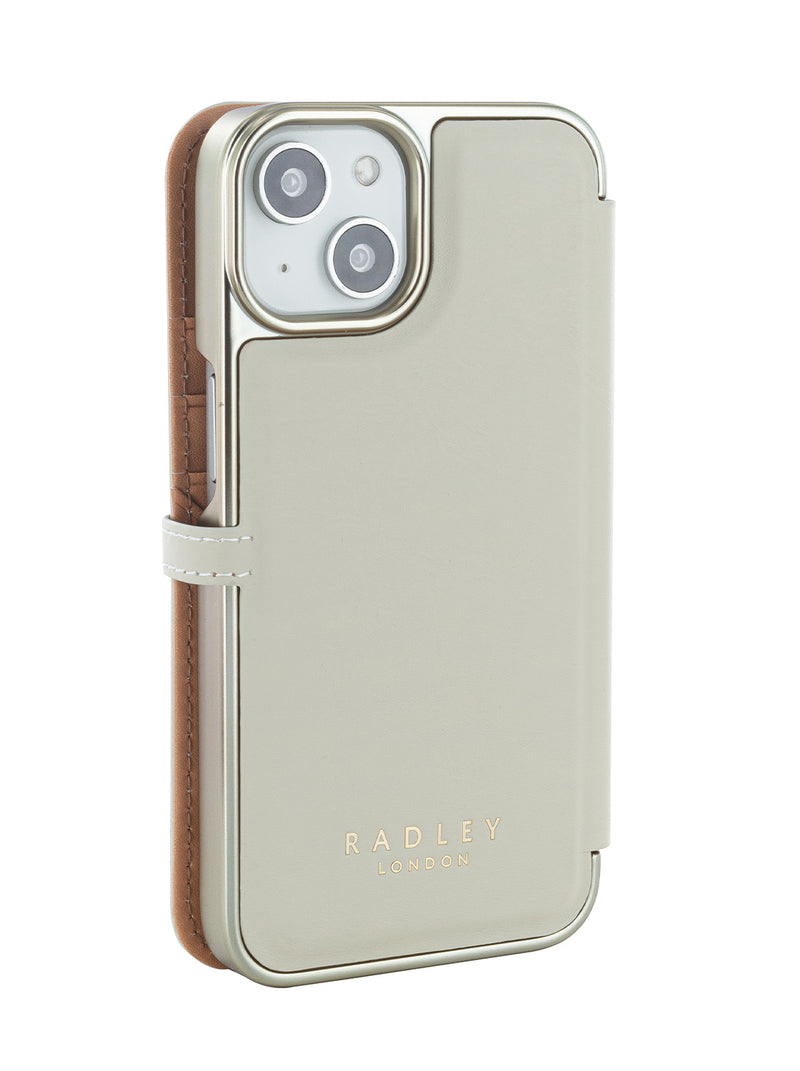 Radley Folio Case for iPhone 14 - Clay Brown Pale Gold