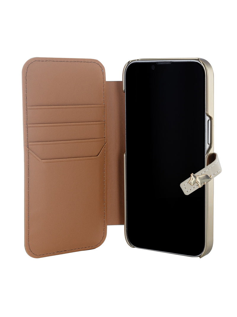 Radley Folio Case for iPhone 14 - Clay Brown Pale Gold