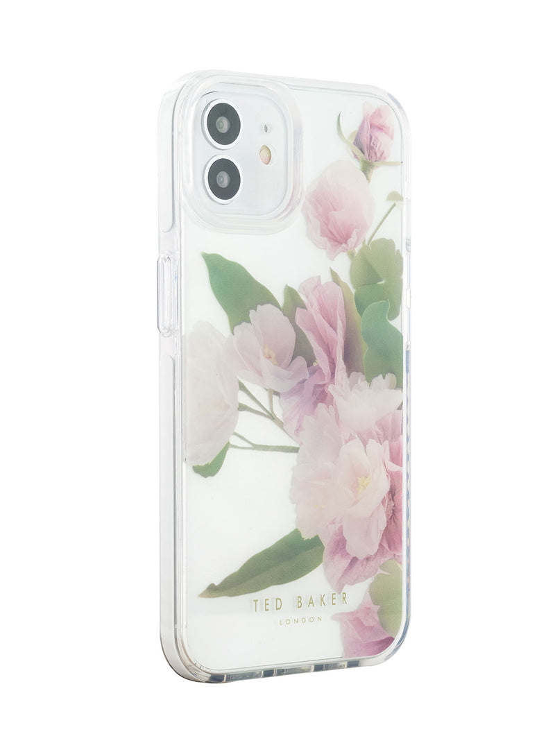 Ted Baker APPEN Clear Flower Placement Antishock Phone Case for iPhone 12 Cream Bumper