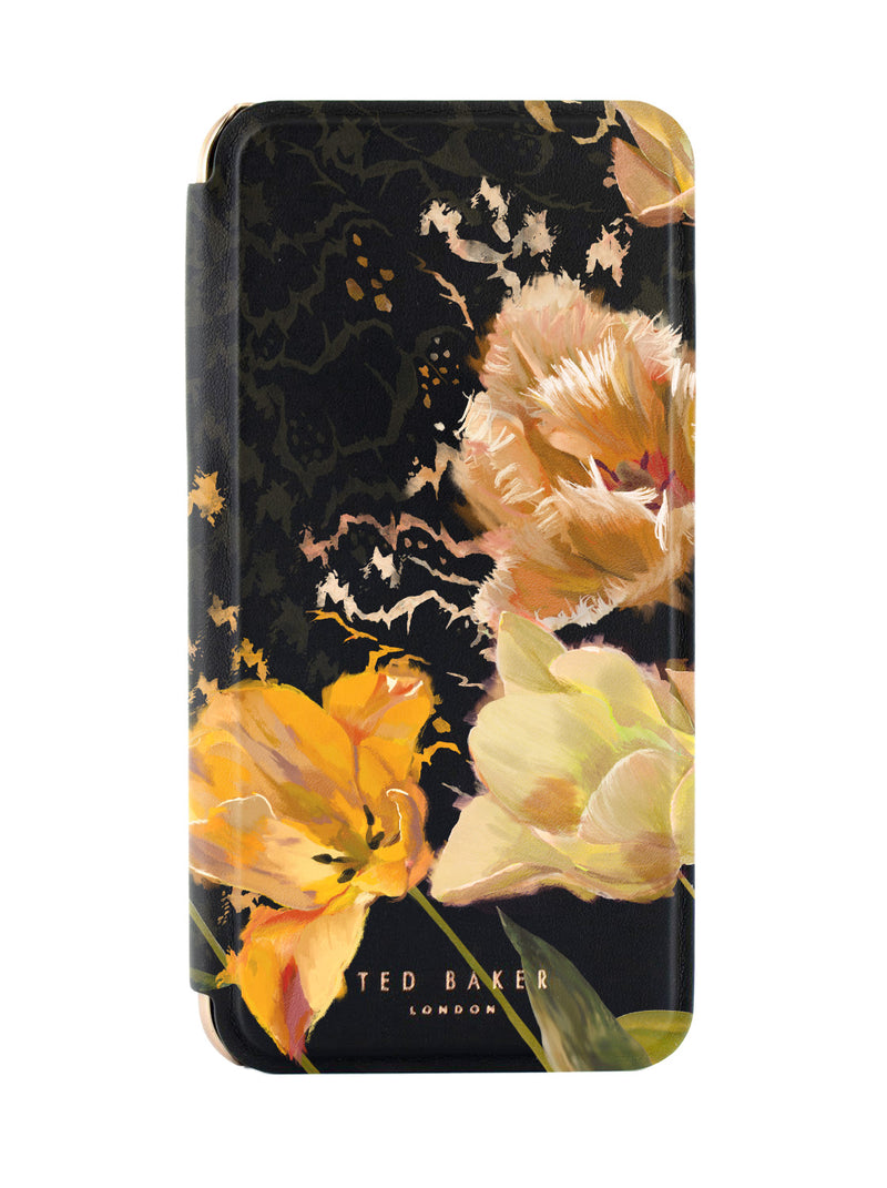 Ted Baker Orange Tulip Mirror Folio Phone Case for iPhone 17 Air Gold Shell
