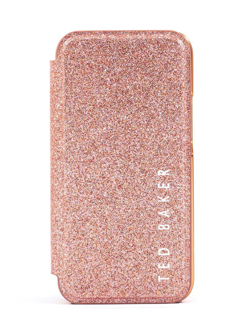 Ted Baker Mirror Case for iPhone 14 Pro Max - Rose Gold Glitter
