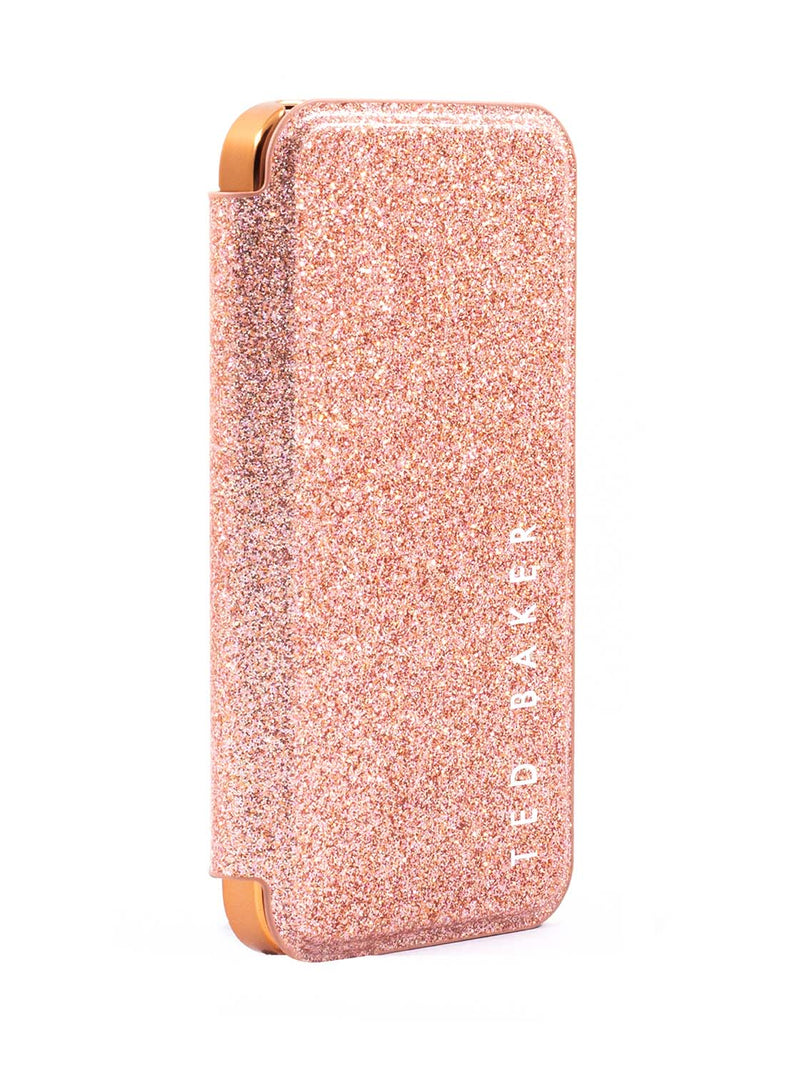 Ted Baker Mirror Case for iPhone 14 - Rose Gold Glitter