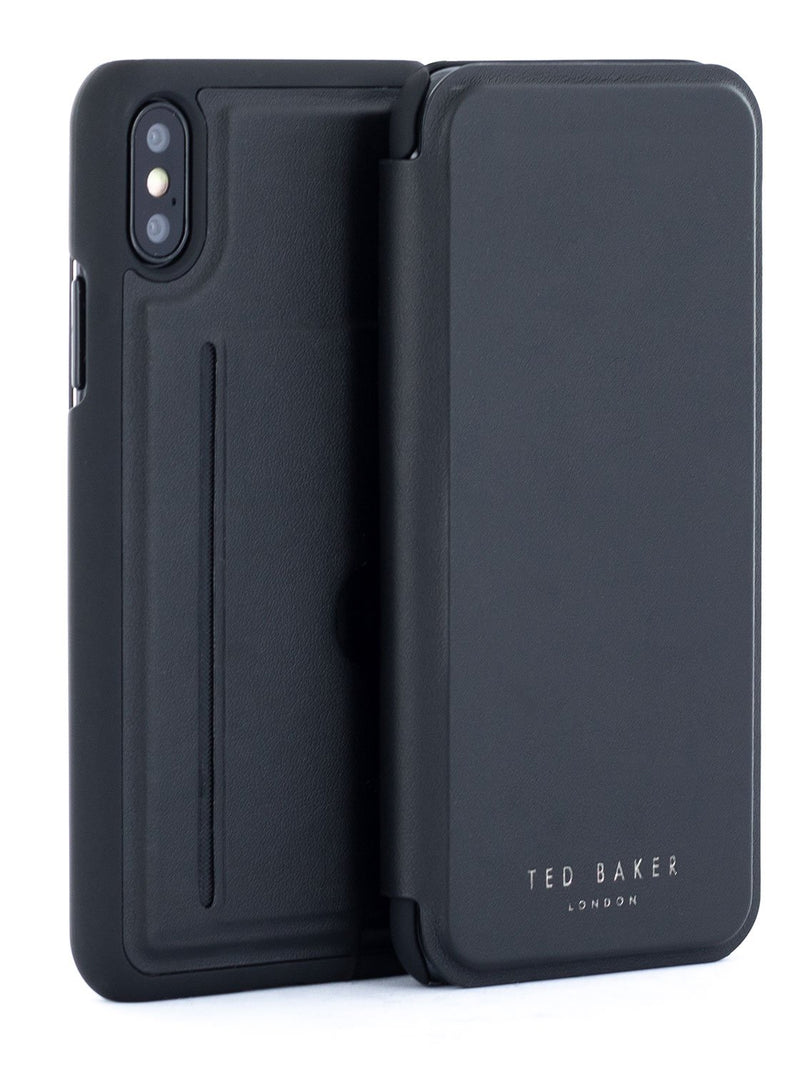 Front and back image of the Ted Baker Apple iPhone XS / X phone case in Black