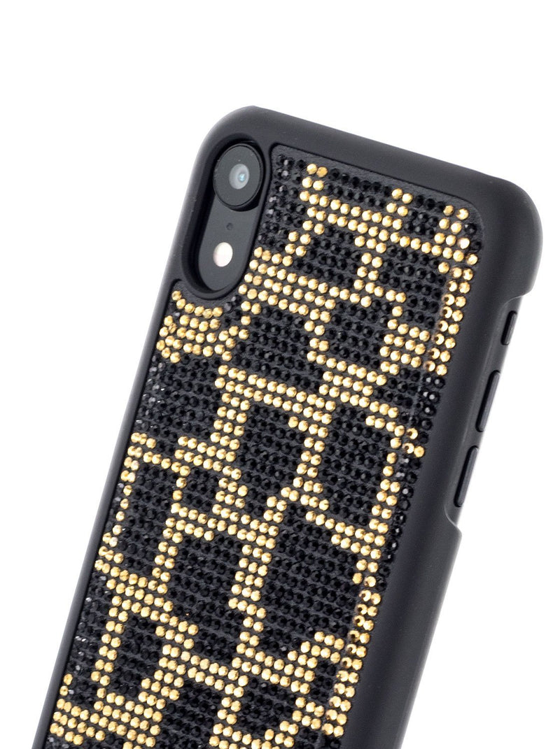 Detail image of the Karen Millen Apple iPhone XR phone case in Black