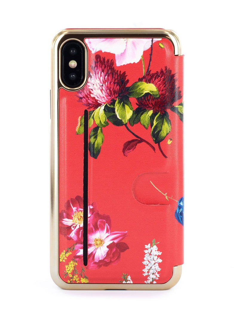 Back image of the Ted Baker Apple iPhone XS / X phone case in Berry Sundae Red