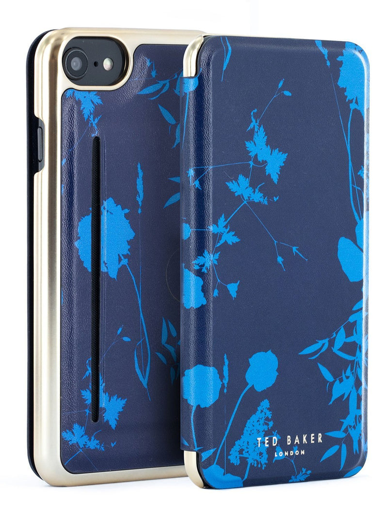 Front and back image of the Ted Baker Apple iPhone 8 / 7 / 6S phone case in Blue