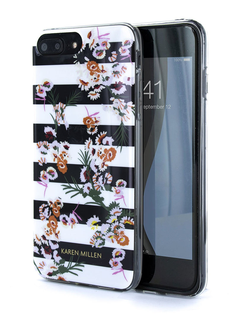 Karen Millen Slim Jelly Case for iPhone 8 Plus / 7 Plus / 6 Plus - Floral Stripe