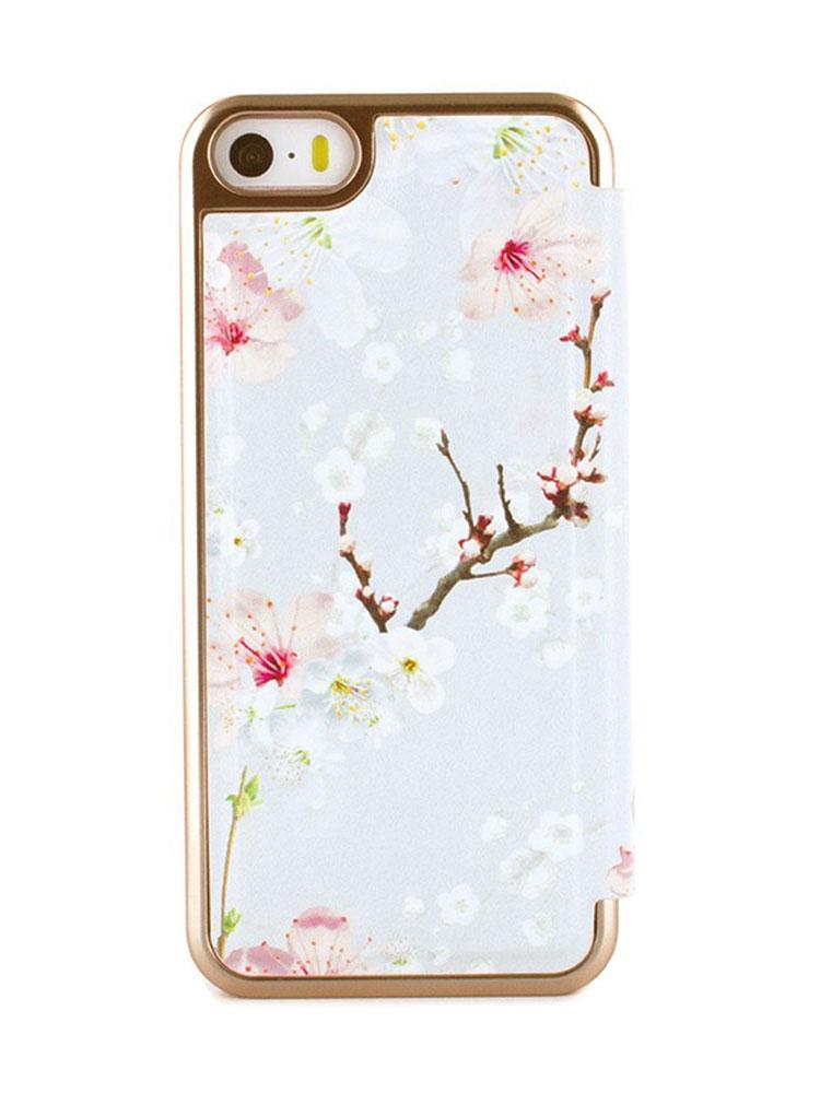 Ted Baker ANA Mirror Folio Case for iPhone SE - Oriental Blossom