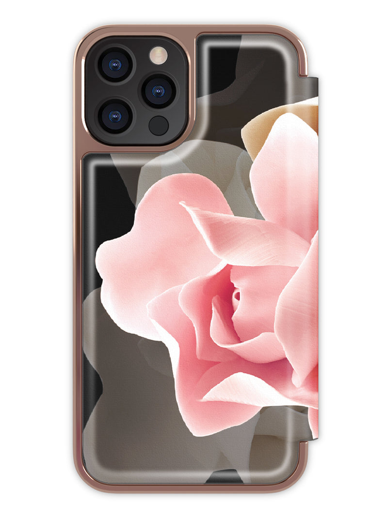 Ted Baker KNOWANE Mirror Folio Case for iPhone 12 Pro - Porcelain Rose (Black)