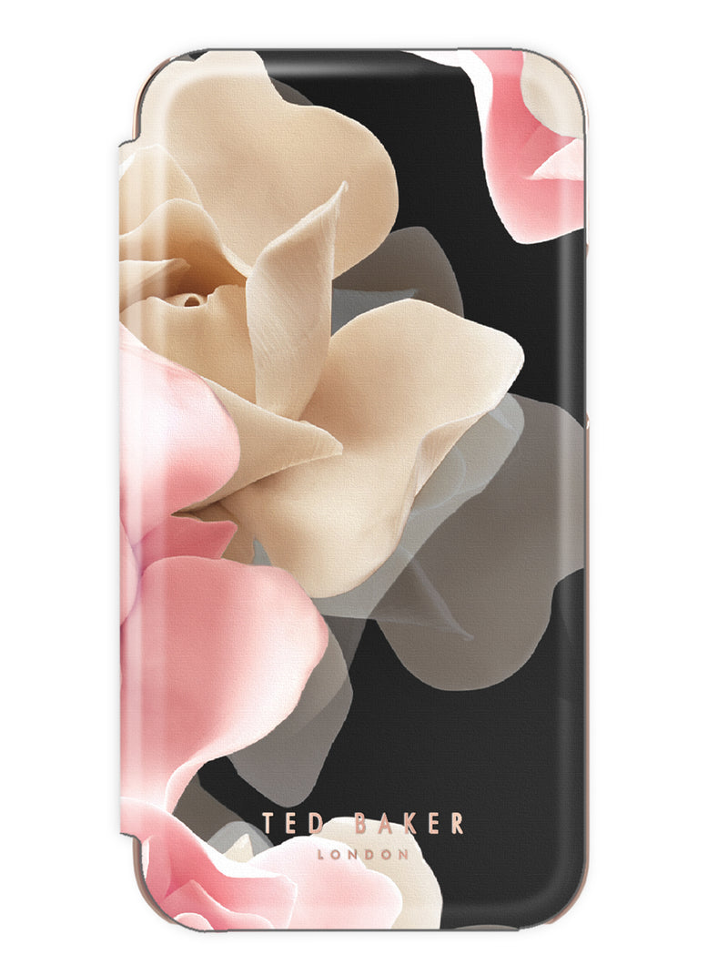 Ted Baker KNOWANE Mirror Folio Case for iPhone XR - Porcelain Rose (Black)