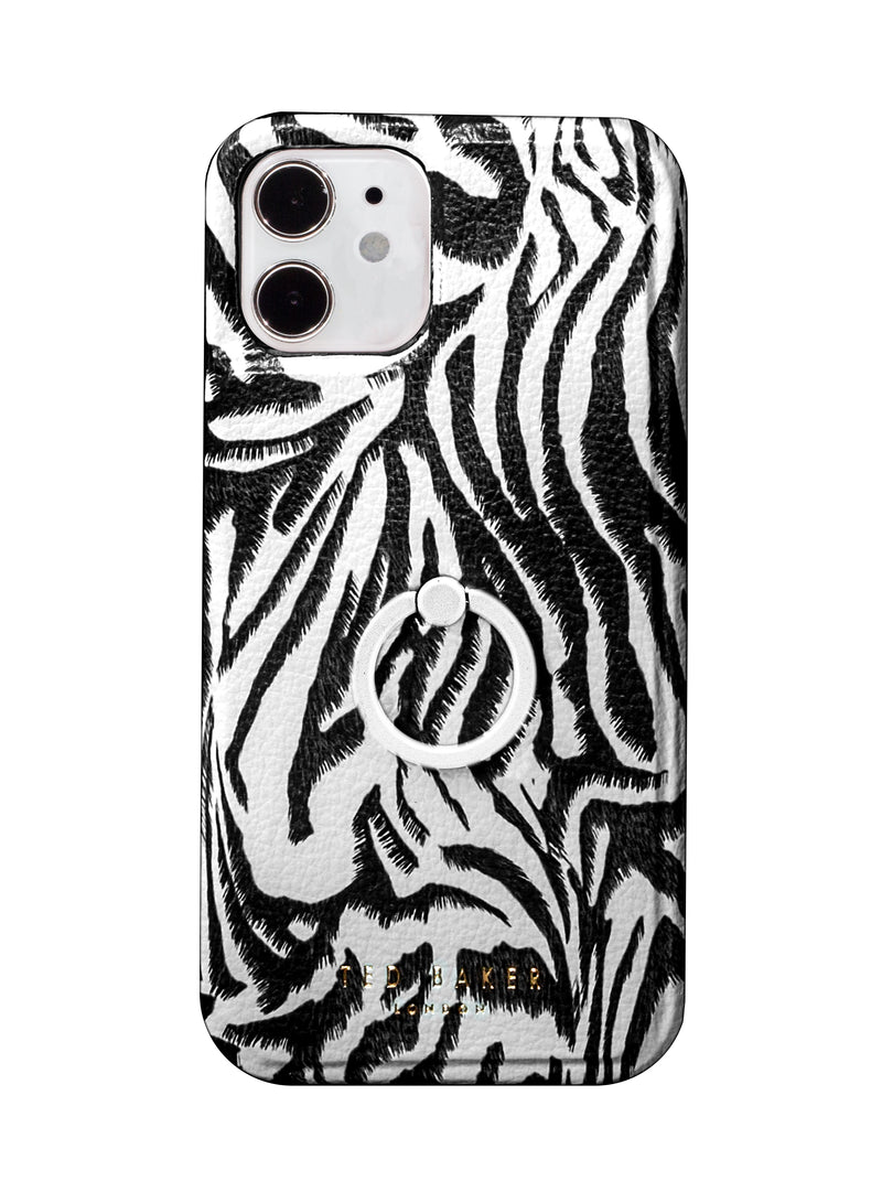 Ted Baker ZOOEYY Finger Loop Back Shell for iPhone 12 - Zebra