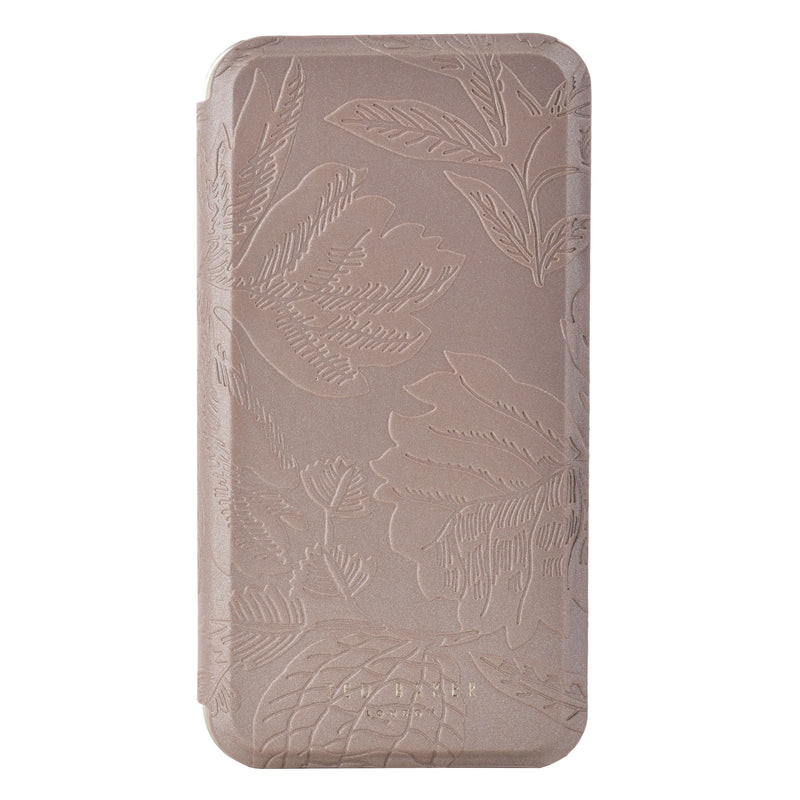 Ted Baker ABALONE Mirror Folio for iPhone 11 Debossed Flowers Rose Gold