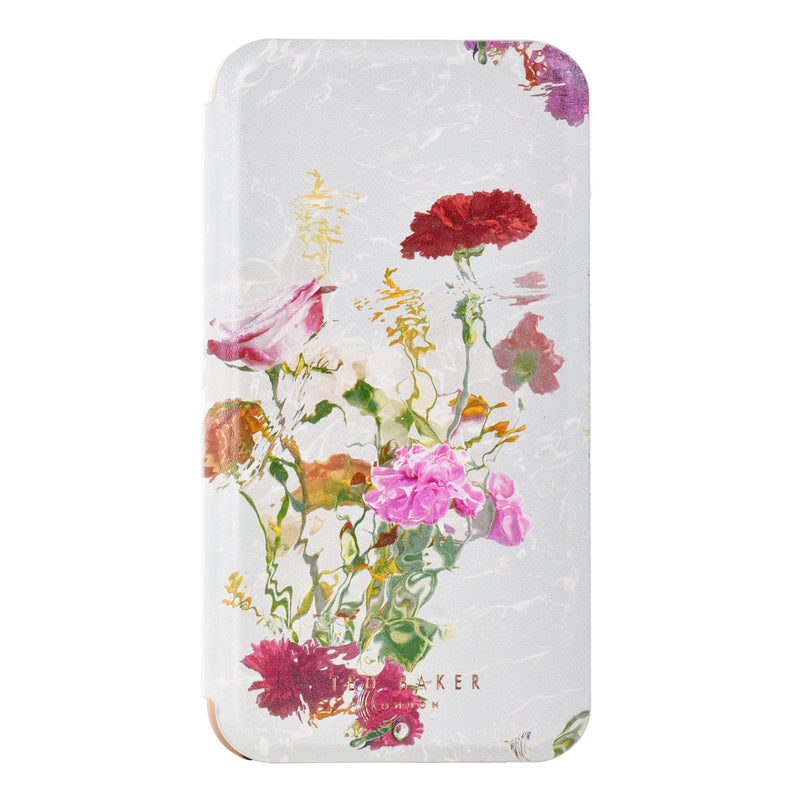 Ted Baker GLADYSS Mirror Folio for iPhone 11 Water Floral Grey Rose Gold