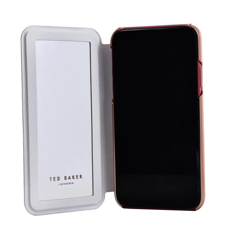 Ted Baker GLADYSS Mirror Folio for iPhone 11 Water Floral Grey Rose Gold