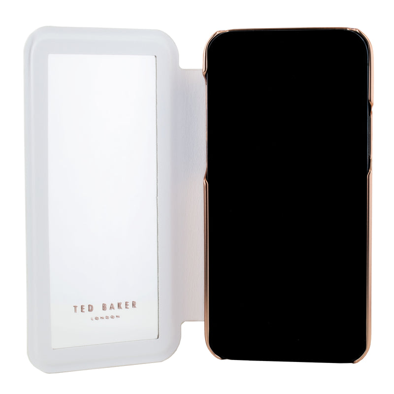 Ted Baker GWLADYS Mirror Folio for iPhone 13 Water Floral Grey Rose Gold