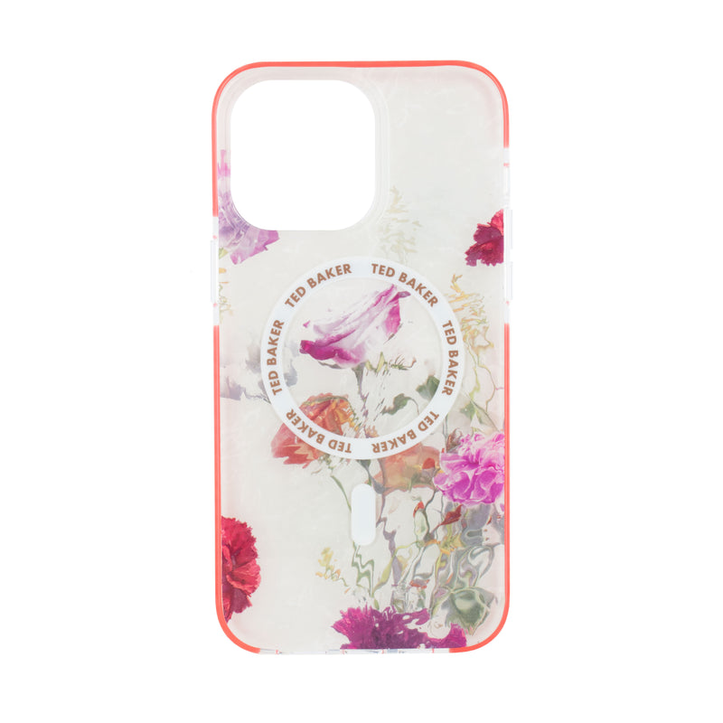 Ted Baker LAVERNI MagSafe AntiShock for iPhone 14 Pro Max Water Floral Grey Red Bumper