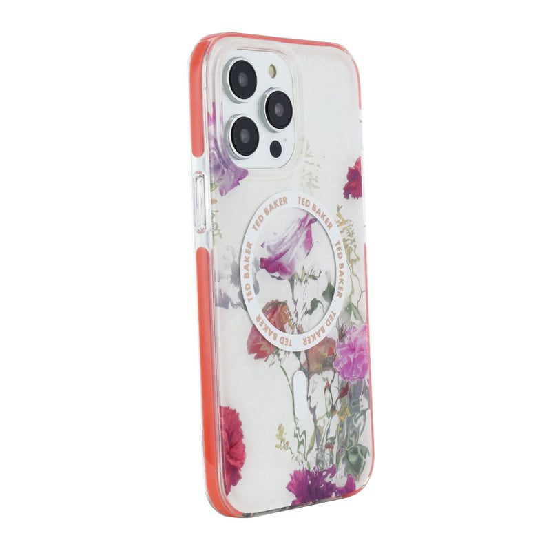 Ted Baker LAVERNI MagSafe AntiShock for iPhone 14 Pro Max Water Floral Grey Red Bumper