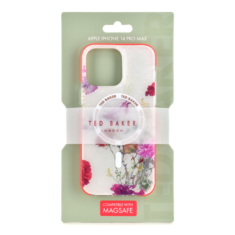 Ted Baker LAVERNI MagSafe AntiShock for iPhone 14 Pro Max Water Floral Grey Red Bumper