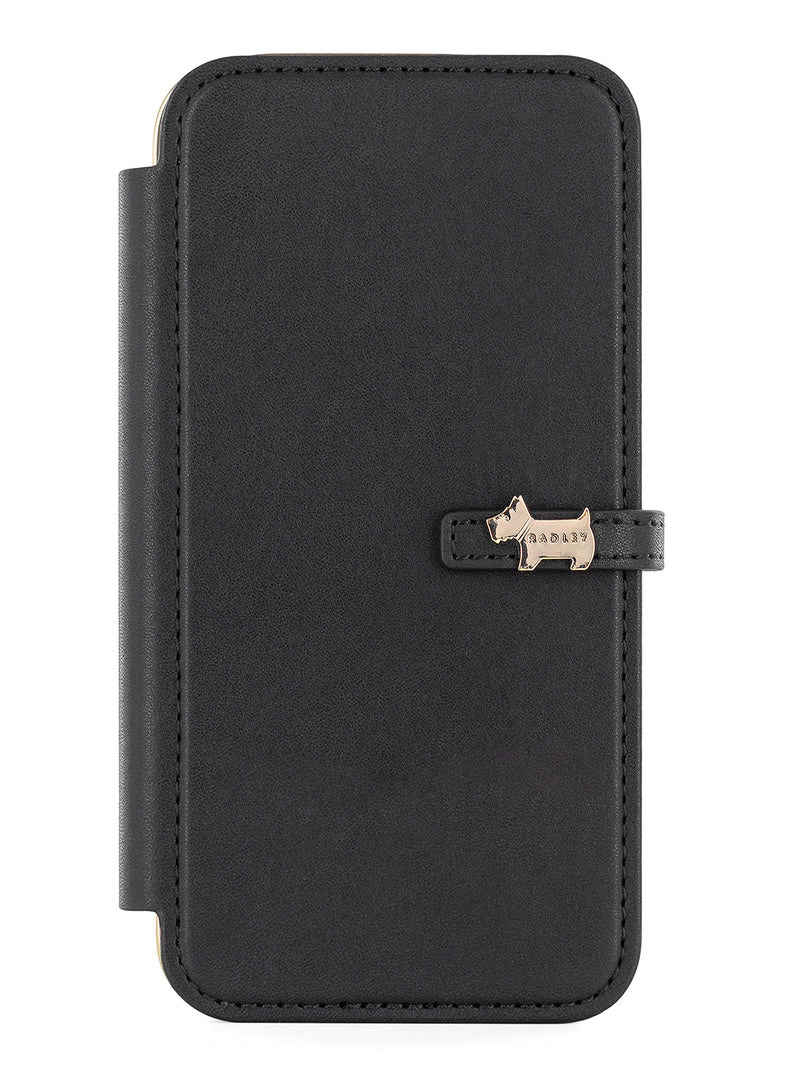 Radley Scotty Dog Embellished Book-style Flip Case for iPhone 14 Pro Max with Four Card Slots - Black / Tan