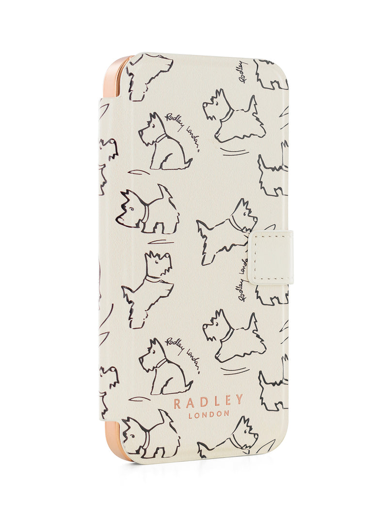 Radley Book-Style Flip Case for iPhone 13 Pro Max with Two Card Slots - Sketch Street / Chalk