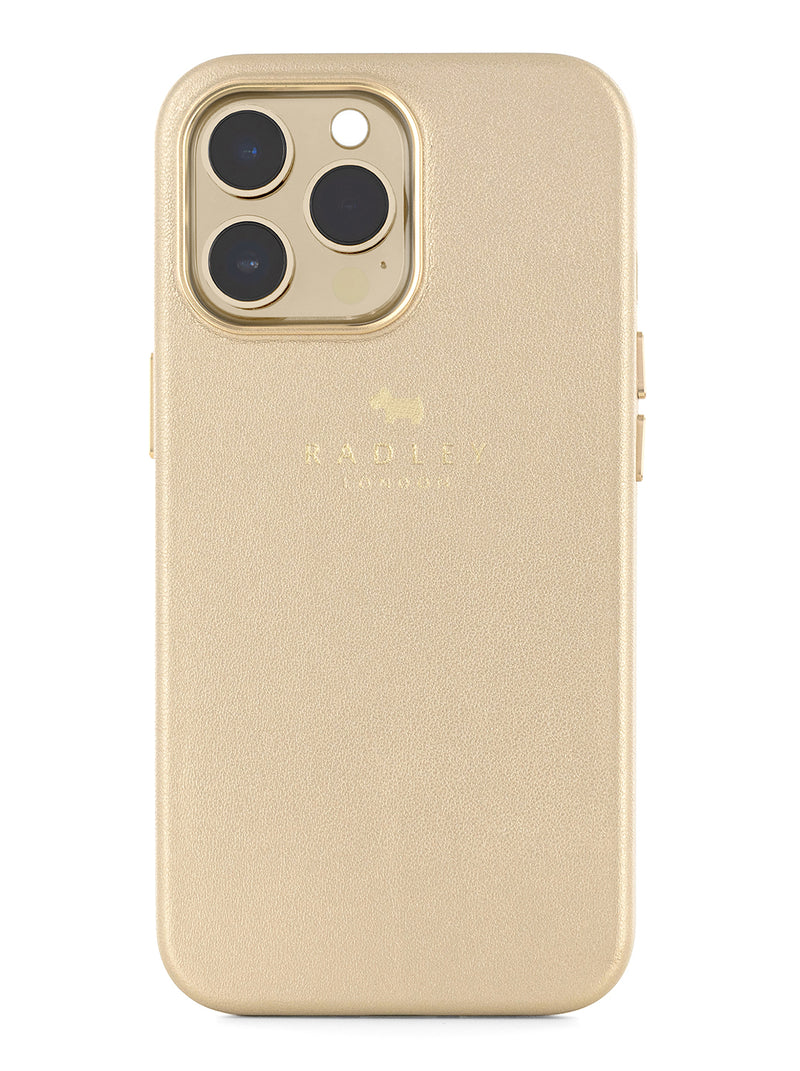 Radley Leather-Style Wrapped Back Shell Clip Case for iPhone 14 Pro Max - Gold