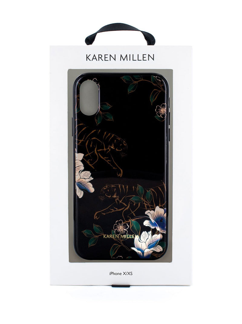 Packaging image of the Karen Millen Apple iPhone XS / X phone case in Black