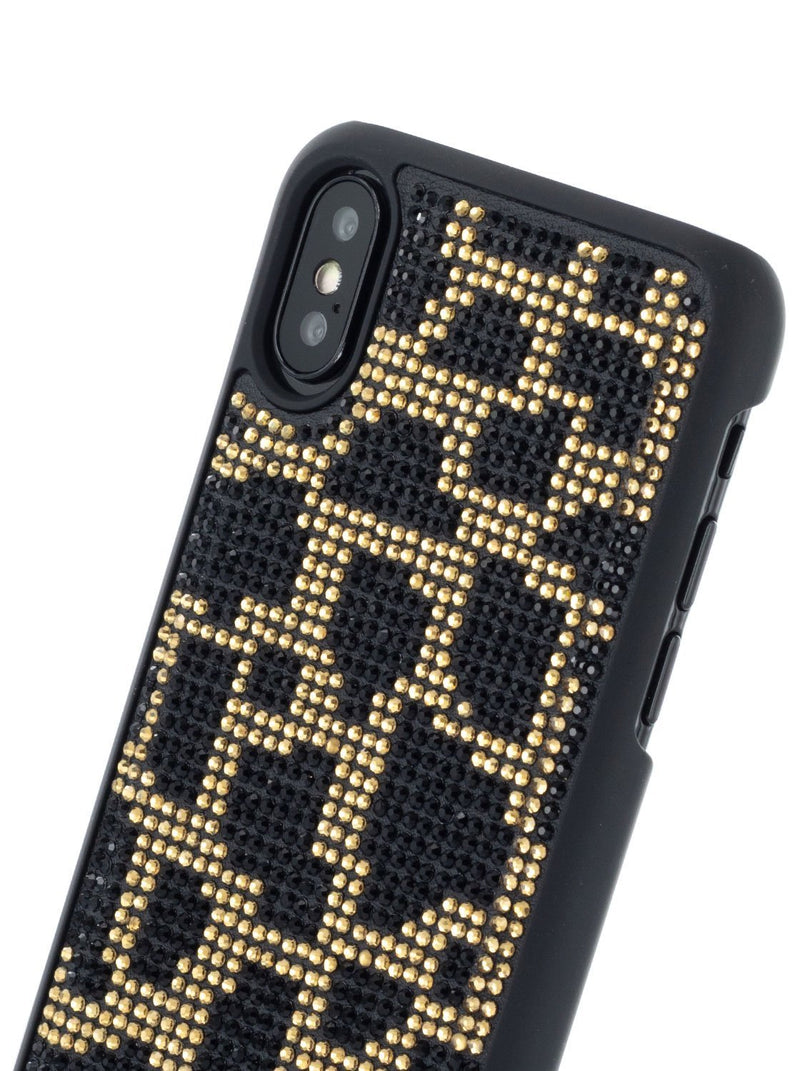 Detail image of the Karen Millen Apple iPhone XS Max phone case in Black