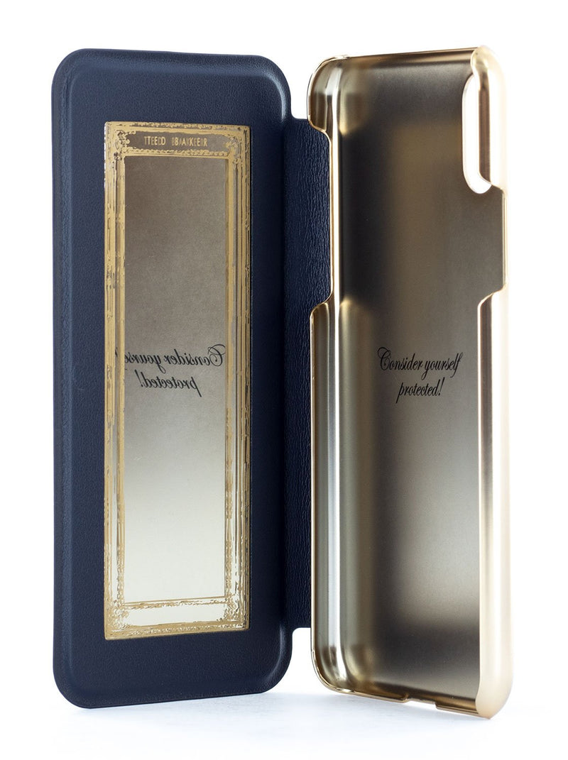 Inside image of the Ted Baker Apple iPhone XS / X phone case in Dark Blue