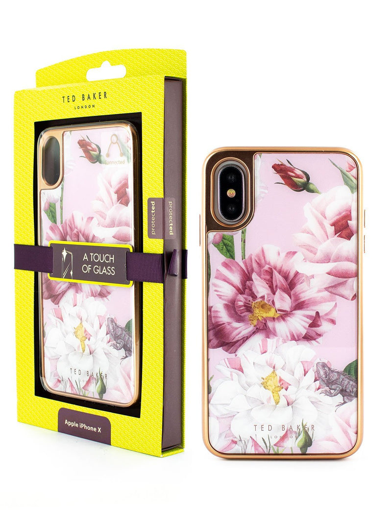 Packaging image of the Ted Baker Apple iPhone XS / X phone case in Pink