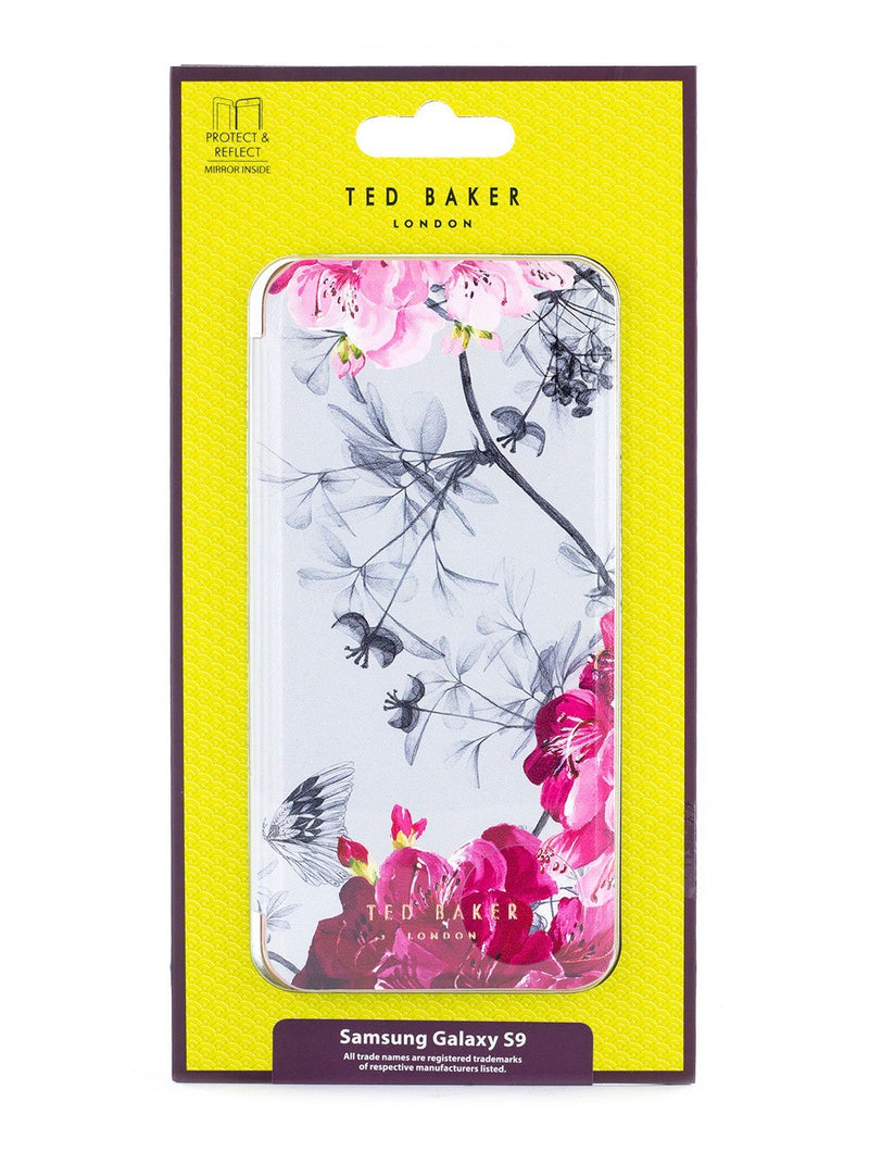 Packaging image of the Ted Baker Samsung Galaxy S9 phone case in Babylon Nickel