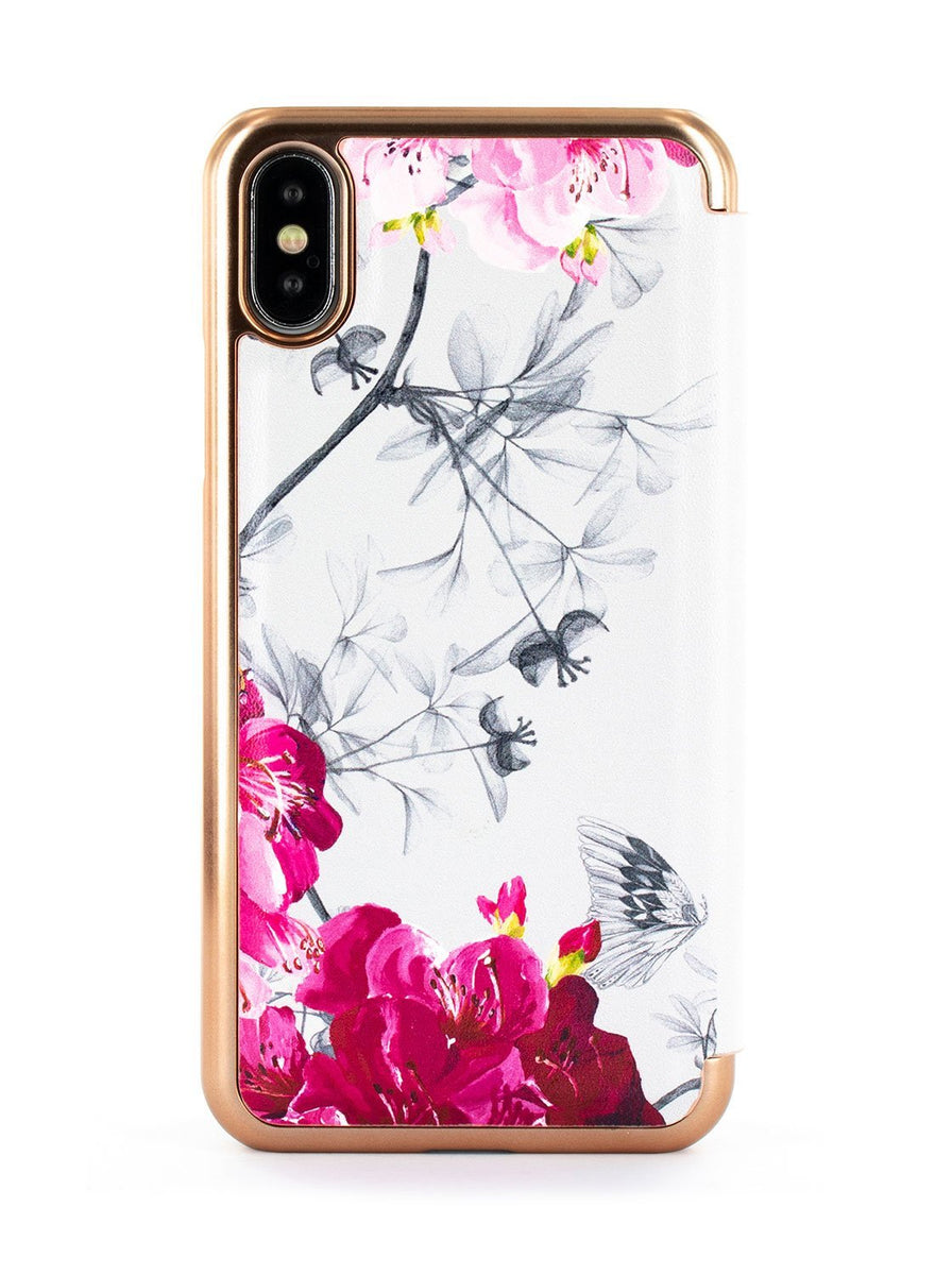 Ted Baker Mirror Folio Case for iPhone X / XS - BABYLON / NICKEL