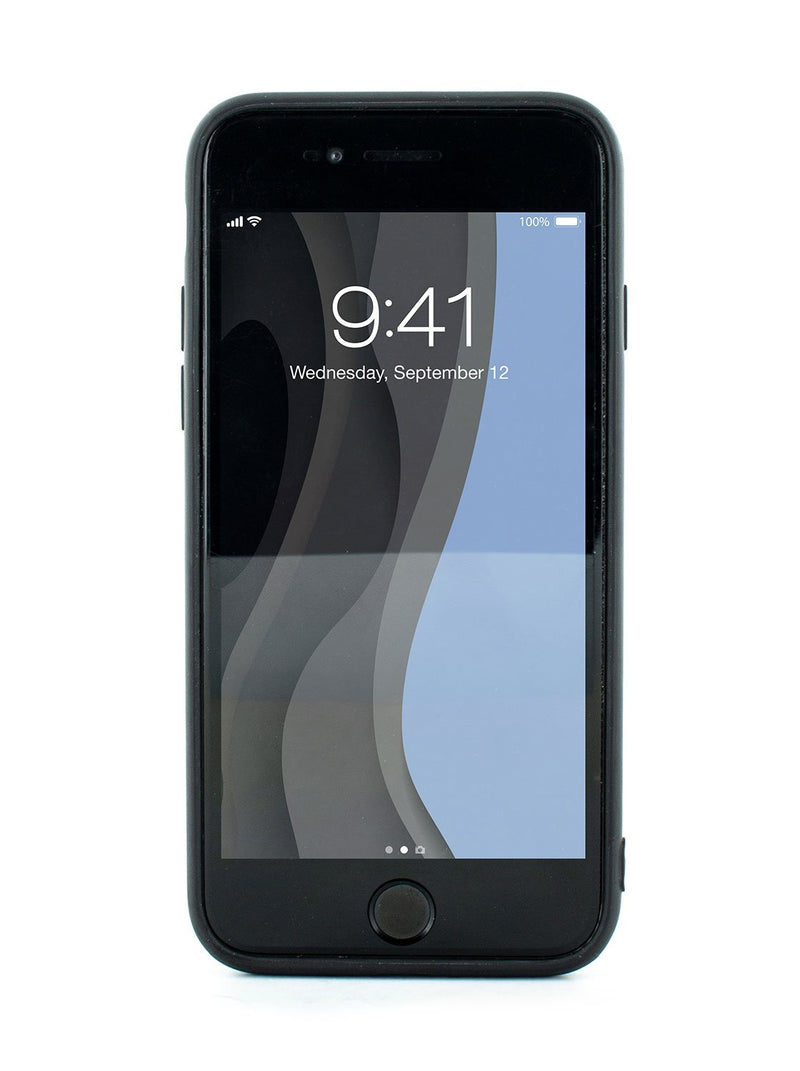 Front image of the Karen Millen Apple iPhone 8 / 7 / 6S phone case in Black