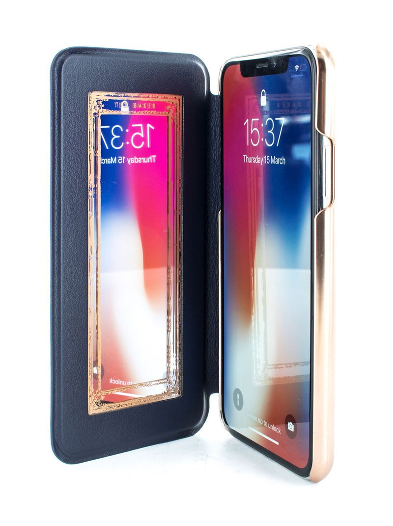 Inside image of the Ted Baker Apple iPhone XS / X phone case in Dark Purple
