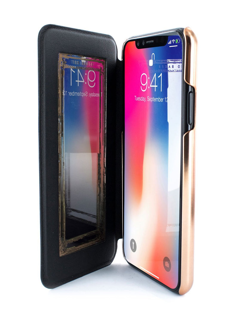 Inside image of the Ted Baker Apple iPhone XS / X phone case in Black