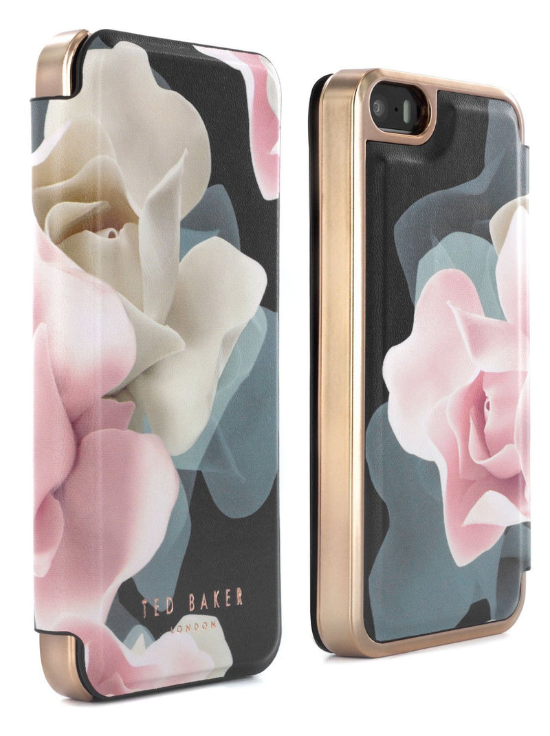 Front and back image of the Ted Baker Apple iPhone SE / 5 phone case in Black