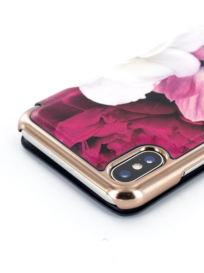 Detail image of the Ted Baker Apple iPhone XS / X phone case in Dark Purple