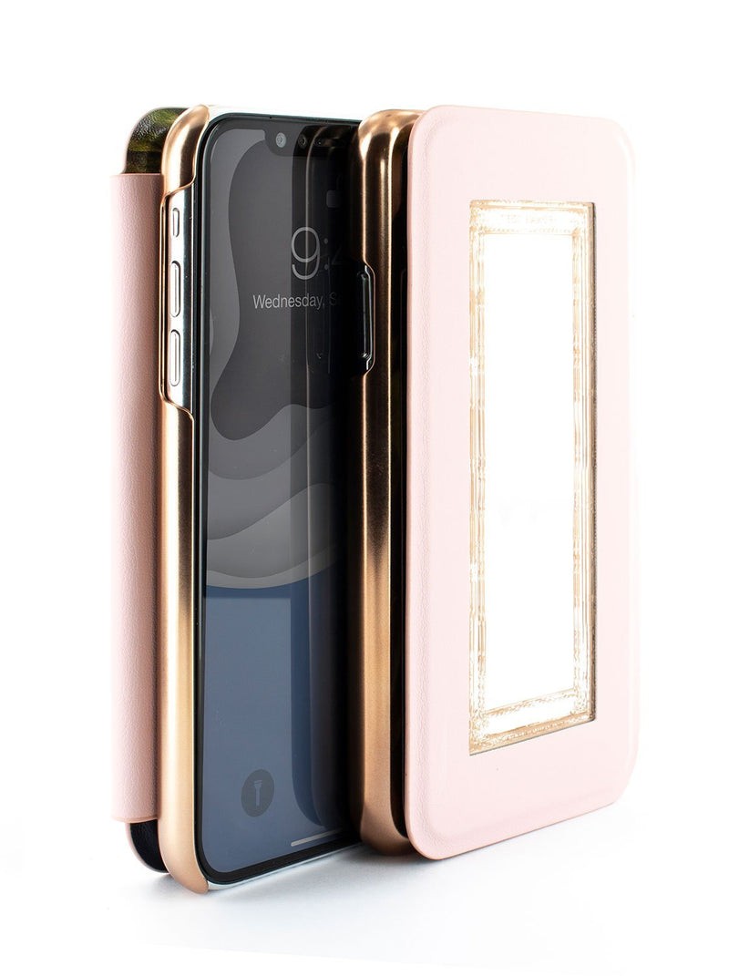 Flip-back front and back image of the Ted Baker Apple iPhone XS Max phone case in Black