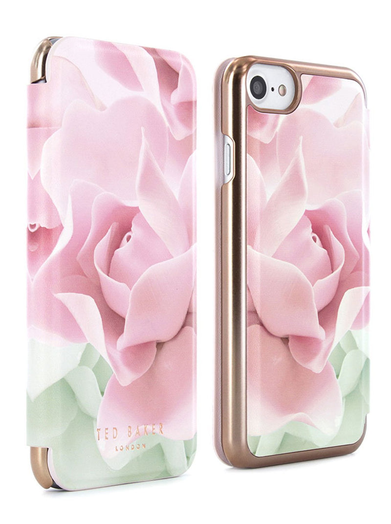 Ted Baker KNOWAI Mirror Folio Case for iPhone SE (2020) / iPhone 8 - Porcelain Rose (Nude)