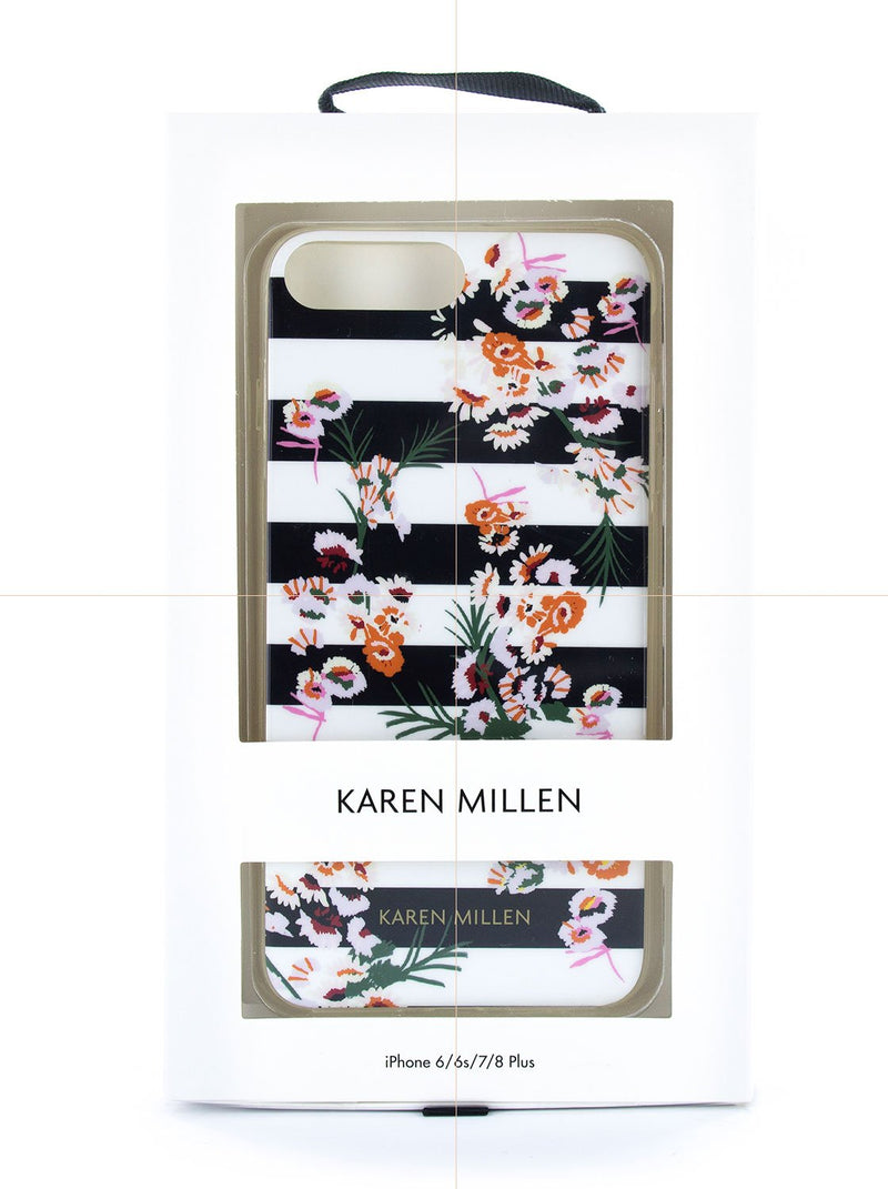 Karen Millen Slim Jelly Case for iPhone 8 Plus / 7 Plus / 6 Plus - Floral Stripe