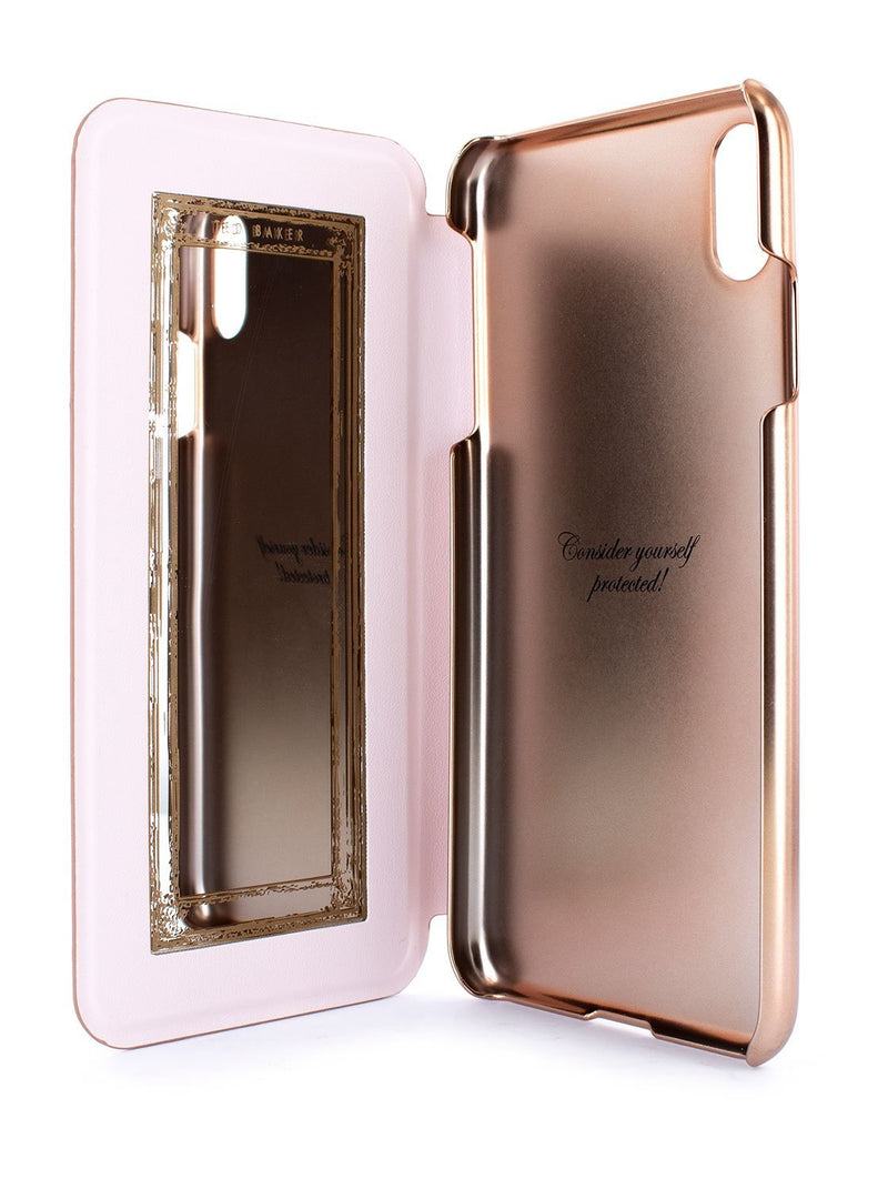 Inside image of the Ted Baker Apple iPhone XS Max phone case in Rose Gold
