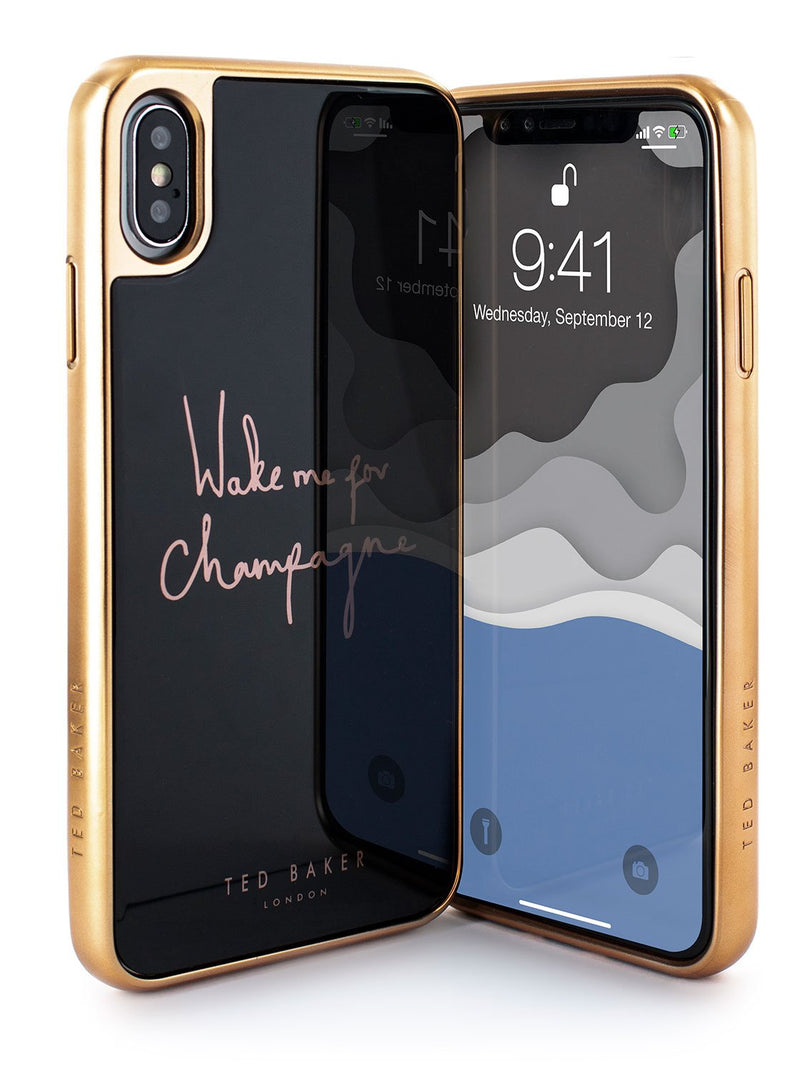 Front and back image of the Ted Baker Apple iPhone XS Max phone case in Black