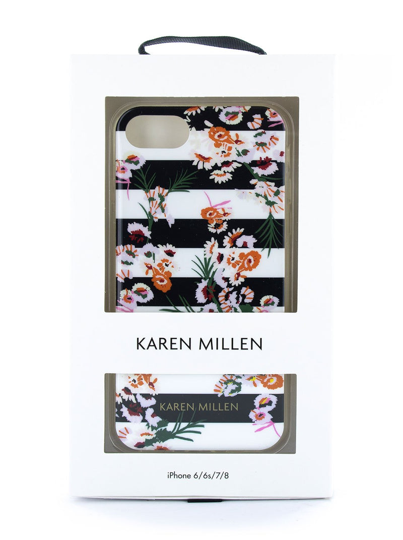 Karen Millen Slim Jelly Case for iPhone SE (2020) / 8 / 7 / 6 - Floral Stripe