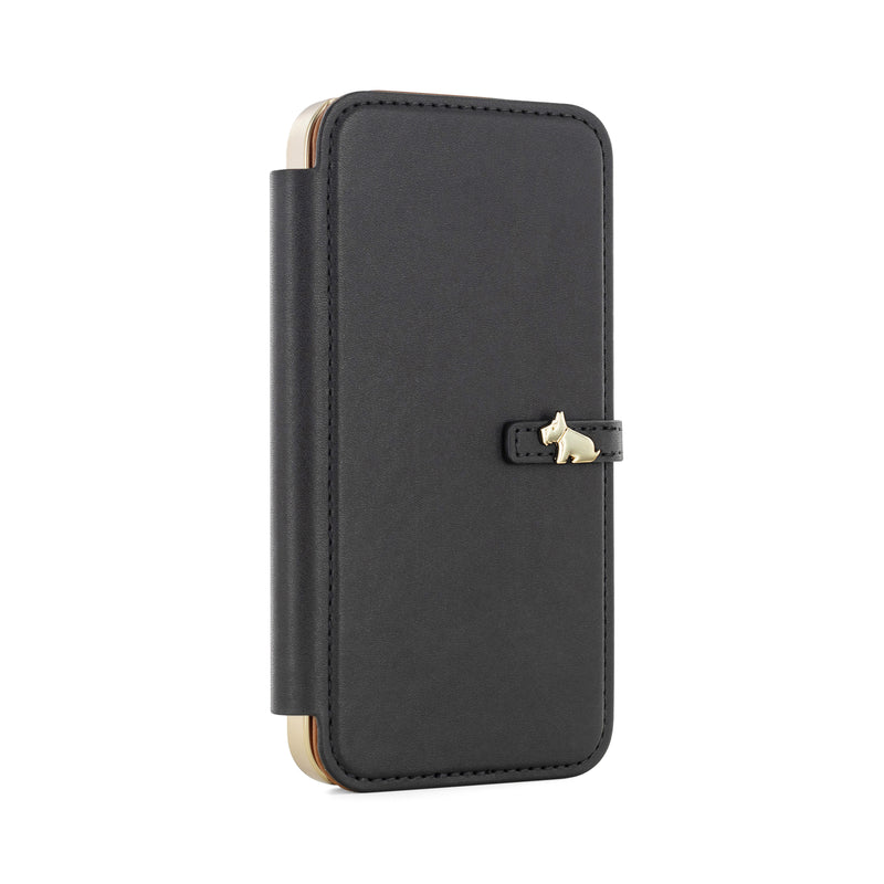 Radley Scotty Dog Embellished Book-style Flip Case for iPhone 14 with Four Card Slots - Black / Tan