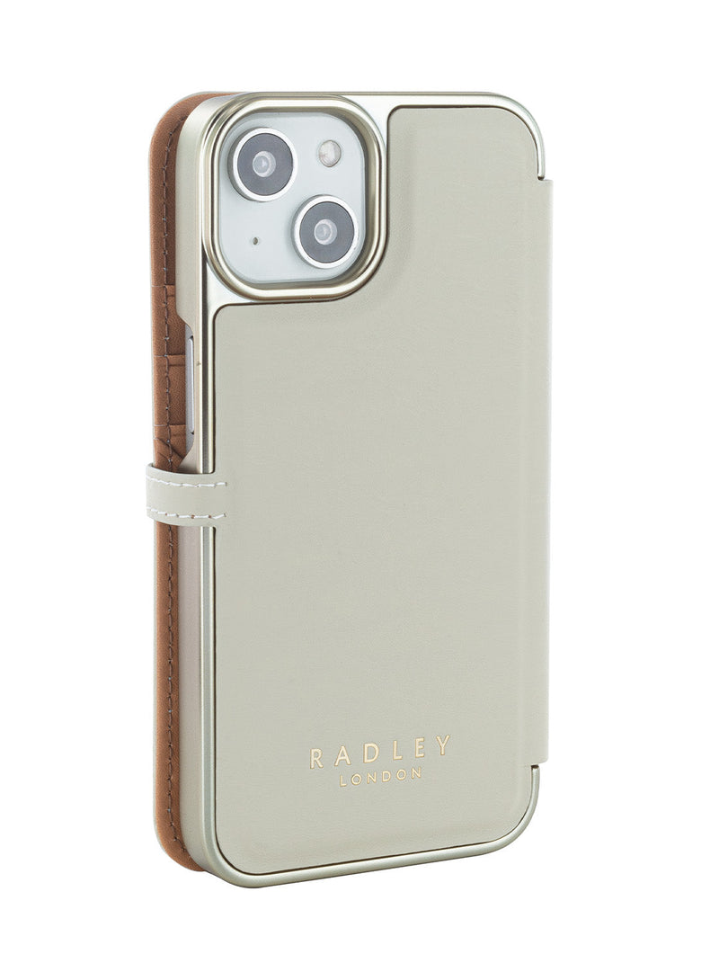 Radley Folio Case for iPhone 13 - Clay Brown Pale Gold