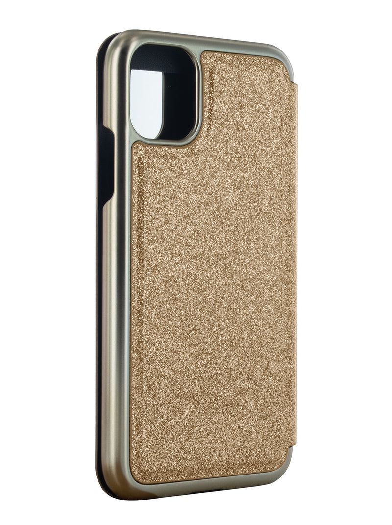 Ted Baker TIILLY Gold Glitter Mirror Folio Phone Case for iPhone 11