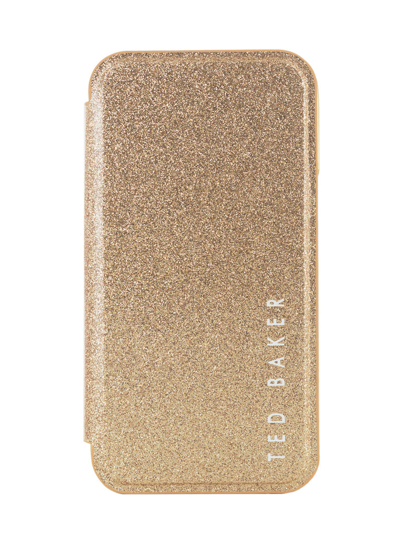 Ted Baker TIILLY Gold Glitter Mirror Folio Phone Case for iPhone 11