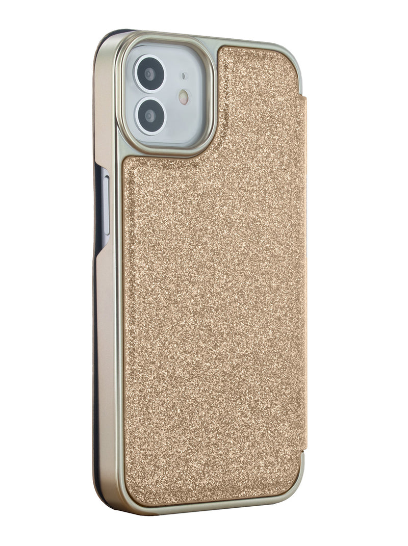 Ted Baker DIANOE Gold Glitter Mirror Folio Phone Case for iPhone 12