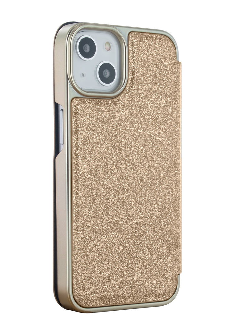 Ted Baker CAMBRIN Gold Glitter Mirror Folio Phone Case for iPhone 14